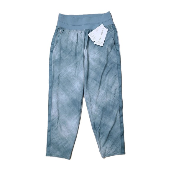 NEW Athleta Nolita Slim Tapered Crop Pant 8 Green Printed Lightweight Casual - Picture 1 of 12